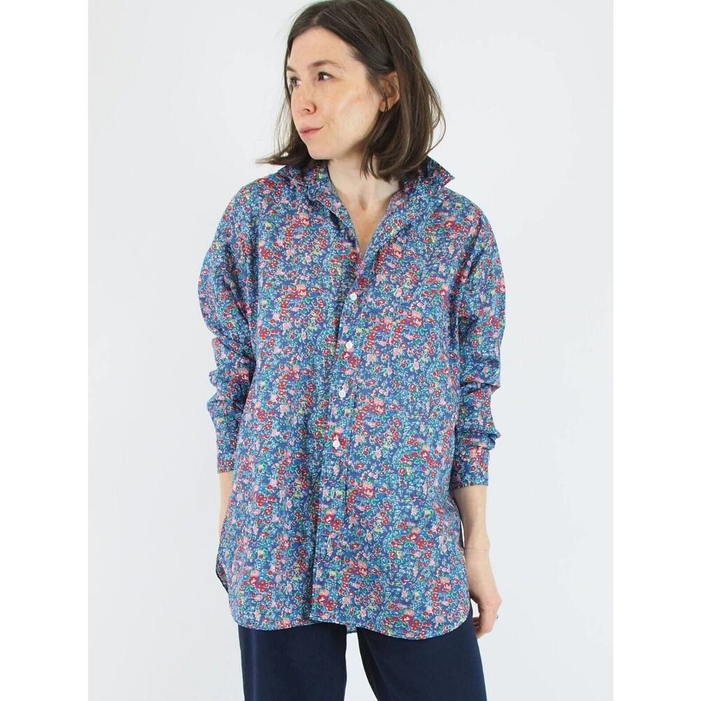 Frank & Eileen Silvio Untuckable Button Up Woven In Italy Shirt Floral NOWT